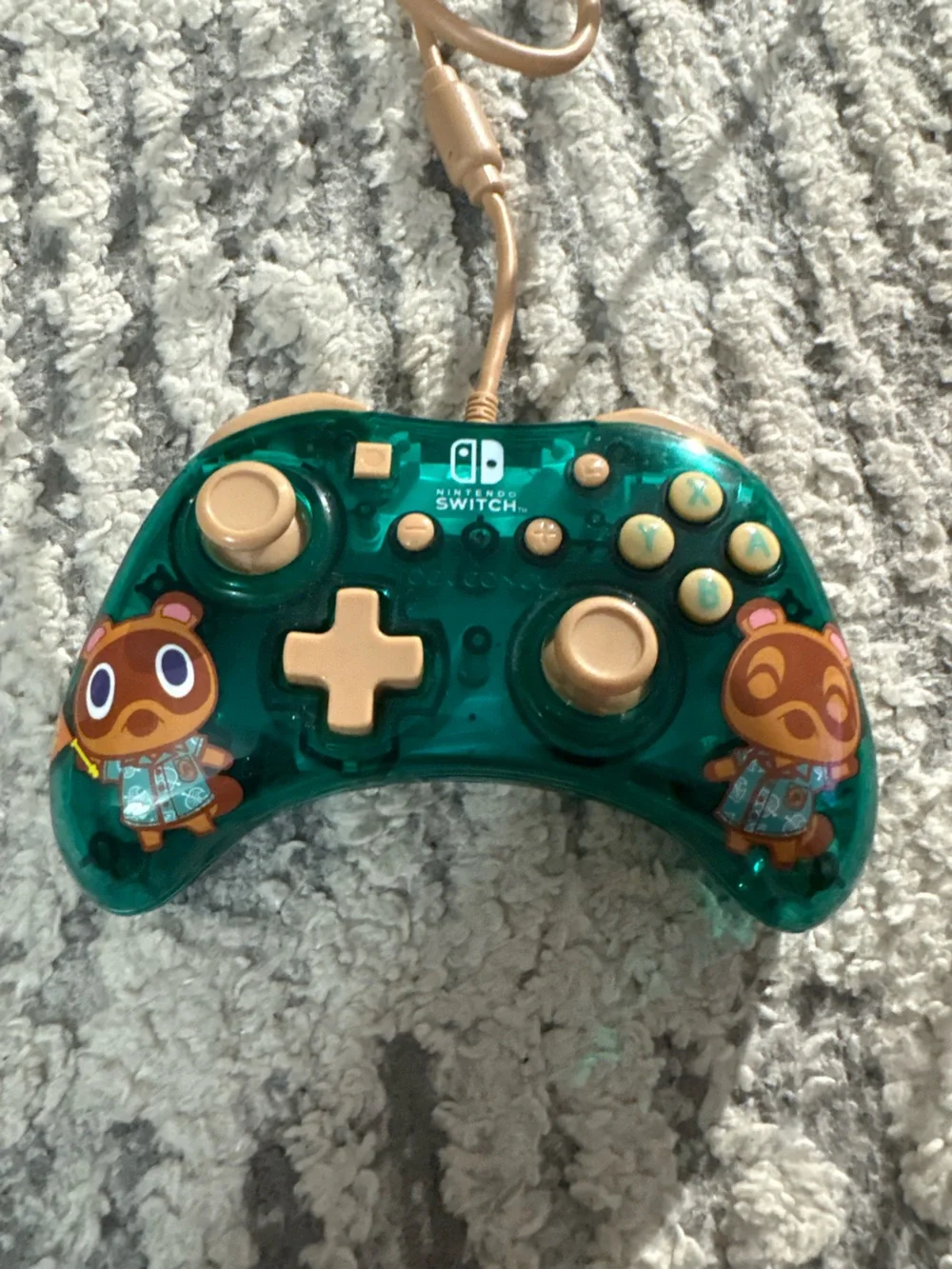 Nintendo switch animal crossing tom nook blue wired controller